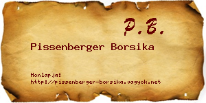 Pissenberger Borsika névjegykártya